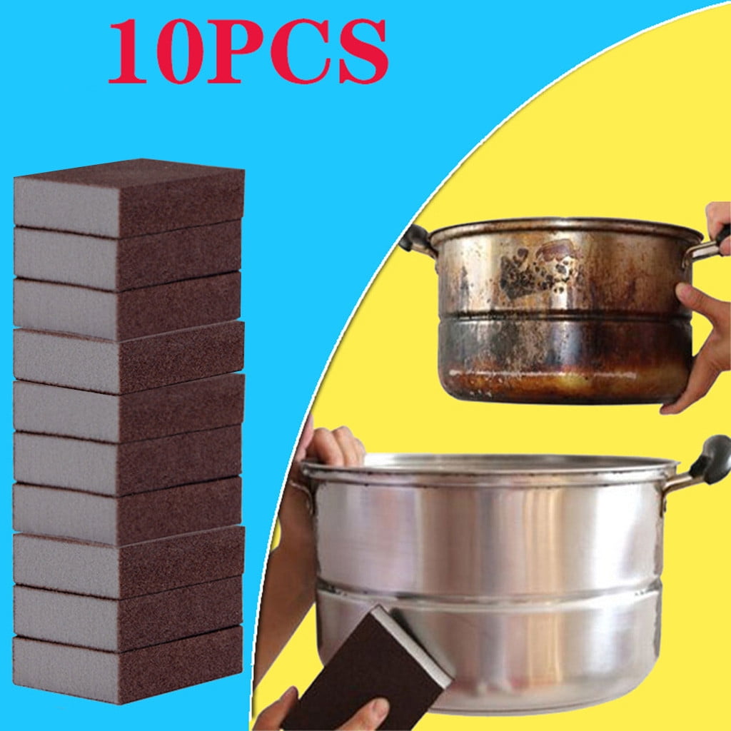 Iumwxz sponge Kitchen Emery Sponge For Kitchen Sponge For Pan Brush dish sponge Brown Sponge + emery Reduced Price