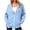 Sky Blue, variant on Bosfbaoi Zip Up Hoodies for Women Contrast Zipper Drawstring Hood Long Sleeve Womens Jacket Loose Casual Sweatshirt with Side Pockets