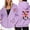 Light Purple, variant on NinXxx Ladies' Christmas Zipper Long Sleeve Pocket Drawstring Hooded Sweatshirt Grey XXXL