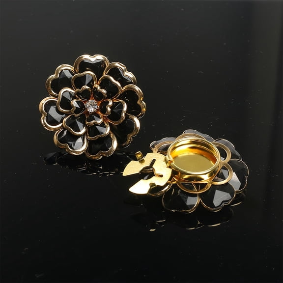 KaiXunRui 1 Pair Luxury Crystal Floral Button Covers Seven Color Acrylic Flower Jewelry Button Handmade DIY Clothing Accessories Color Petal Button Accessories