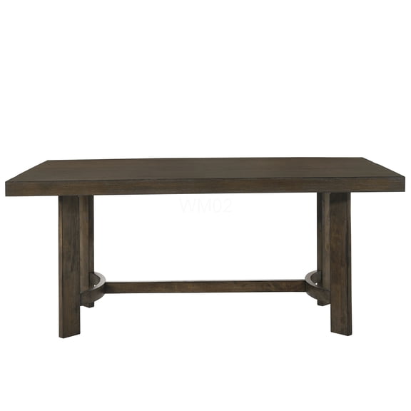 Farren Weathered Oak Dining Table, 48 Inch Rustic Farmhouse Kitchen Table with Wood Veneer Top for 4-6 Person