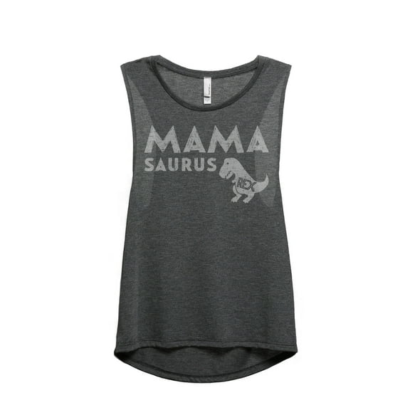 Thread Tank Mamasaurus Rex Women's Sleeveless Muscle Tank Top Charcoal X-Large
