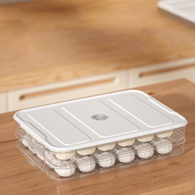 Boovnll Dumpling Organizer Freezer Box Refrigerator Organizer Bins,Food Storage Containers With Lids Dumpling Storage Box Layer Stackable Food Storage Tray Organizer F