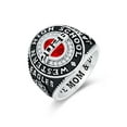 thumbnail image 2 of Mementos USA Customized Silver Class Rings for Men High School College University with CZ Stone, 2 of 6