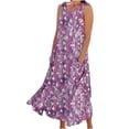 thumbnail image 1 of Vestido de Verano para las Mujeres sin Mangas Lino-Look Impreso Maxi, Suelto Fluido Y Vestido Sexy de Moda para las Mujeres, 1 of 4