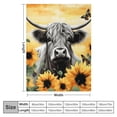 thumbnail image 4 of JRXY Highland Cow Blanket Super Soft Flannel  Sunflower Cow Throw Blanket Warm Lightweight Blanket for Adults Kids Gifts for Couch Sofa Bed Office Blanket Soft Fluffy White, 4 of 6