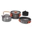 thumbnail image 3 of Almencla 3Pcs Camping Cooking Set Camping Cookware Mess Kit for Picnic Outdoor Hiking Orange, 3 of 8