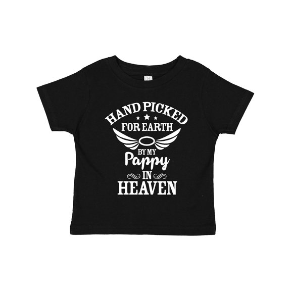 Inktastic Handpicked for Earth by My Pappy in Heaven with Angel Wings Boys or Girls Toddler T-Shirt