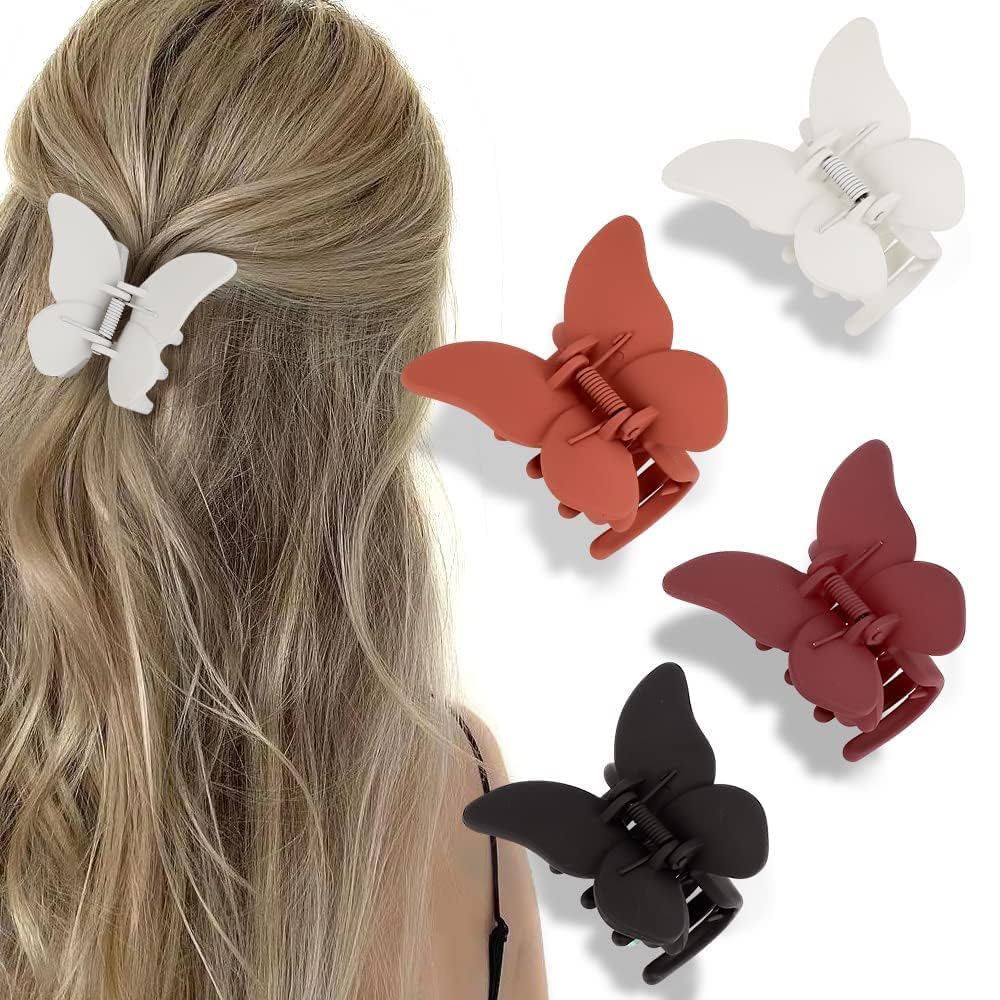 4 Pcs Butterflies Claw Clips,Butterfly Claw Clips, Women Butterfly Hair