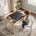 thumbnail image 4 of Costway Multifunctional Kids Table & 2 Chairs Set with Removable Double-sized Tabletop Natural + White, 4 of 10