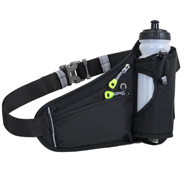 Sac Banane avec Porte-Bouteille d'Eau, Sac de Taille Imperméable pour la Course, Ceinture de Sport Réfléchissante avec Sangle Réglable, Pochette d'Hydratation pour Entraînement Physique Jogging Randonnée