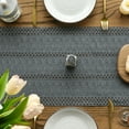 thumbnail image 7 of Sm:)e Dark Grey Farmhouse Woven Rustic Hollow Table Runner, Boho Table Runner 12x90 Inch, Dining Kitchen Home Decor, 7 of 7
