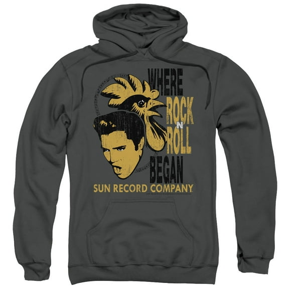 Sun - Elvis And Rooster - Pull-Over Hoodie - Large