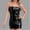 Black, variant on Women's Sexy Metallic Tube Dress Strapless Sleeveless Party Club Mini Dress Bodycon Wetlook Faux Leather Dress