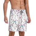 thumbnail image 2 of Balery Cartoon Cute Rabbit Pantalones cortos de pijama de punto de algodón para hombre con cinturilla y bolsillos-4X-Large, 2 of 6