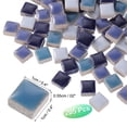 thumbnail image 2 of 205 piezas de azulejos de cerámica cuadrada, azulejos de mosaico manchados a granel para manualidades de arte (200g, azul mezclado), 2 of 7
