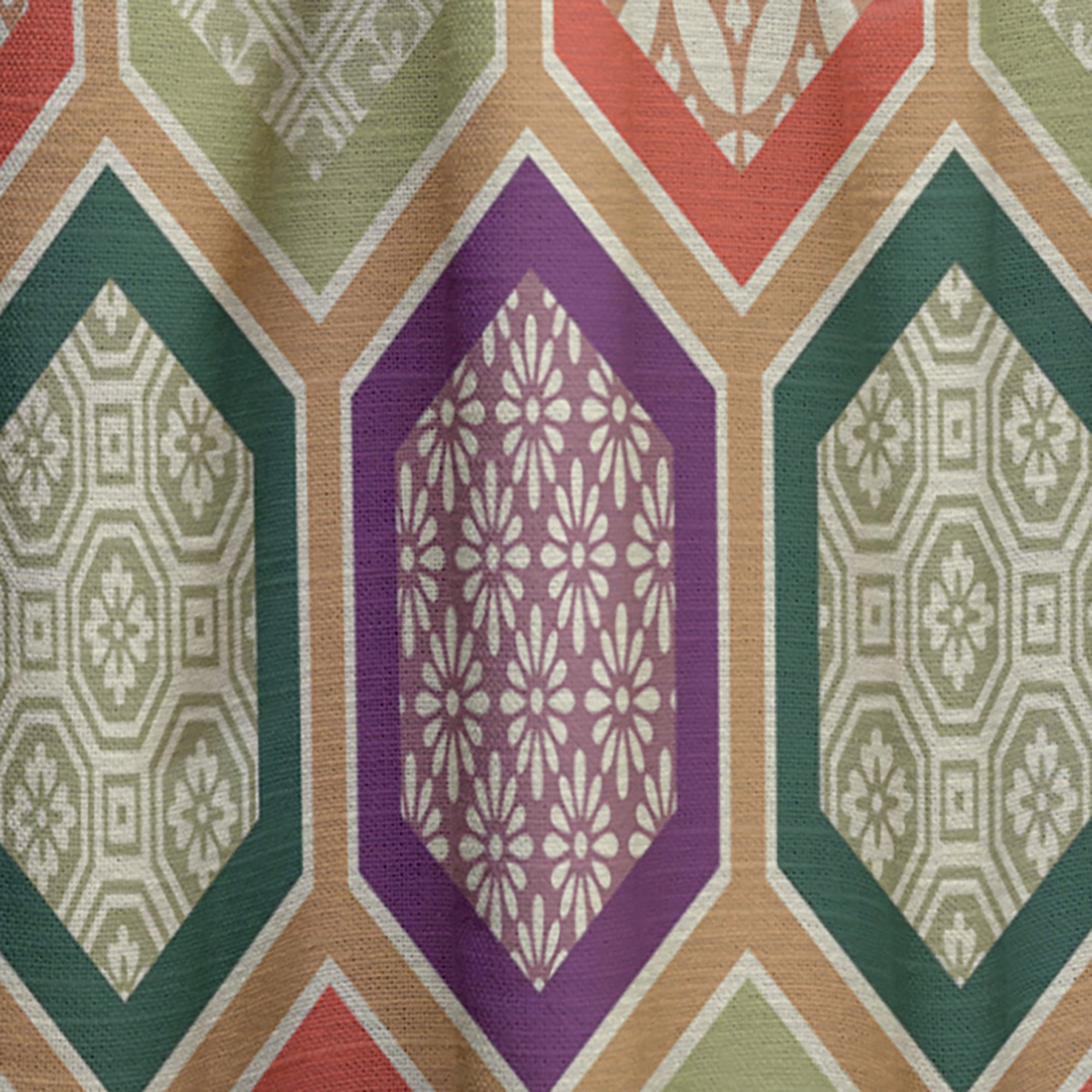 Designart 'Colorful Honeycomb Pattern III' Modern & Contemporary Curtain Panel