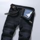 thumbnail image 4 of Pantalones vaqueros largos para hombre, de color liso, con bolsillos, modernos, informales, juveniles, versátiles, deportivos, para hombre, 4 of 6