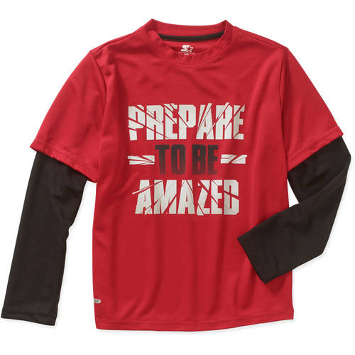 Starter Boys' Long Sleeve Graphic Hangdown Tee