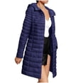 thumbnail image 5 of FDGIU Women's Hood Mid Length Quilted Puffer Coat, Full Zip Snap Button Lightweight Padded Jacket with Side Pockets for 2026 Fall Winter Travel Daily Layering, 5 of 8