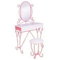thumbnail image 1 of Furniture of America Ensemble de Coiffeuse pour Enfants 3 Pcs Rose, 1 of 6