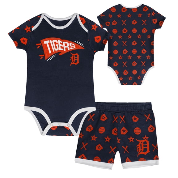Infant Navy Detroit Tigers On Deck 2-Piece Diaper Cover Set