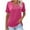 Hot Pink, variant on Women Fashionable Casual Solid Color V-neck Sleeve Top
