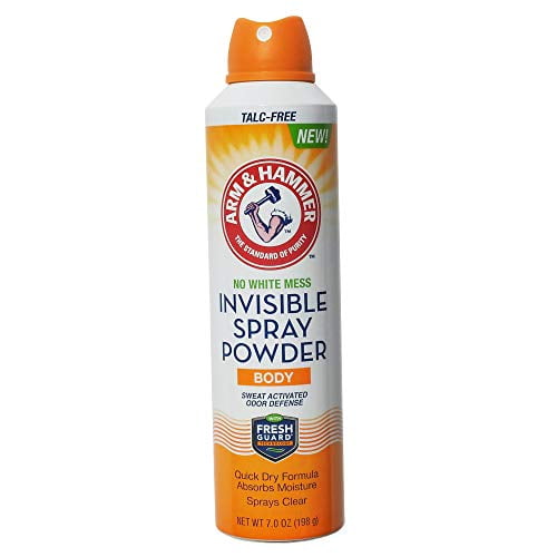 Arm + Hammer Invisible Body Powder Spray Eliminates Body Odor & Absorbs Moisture & Sweat while Spraying Clear 7 Ounce