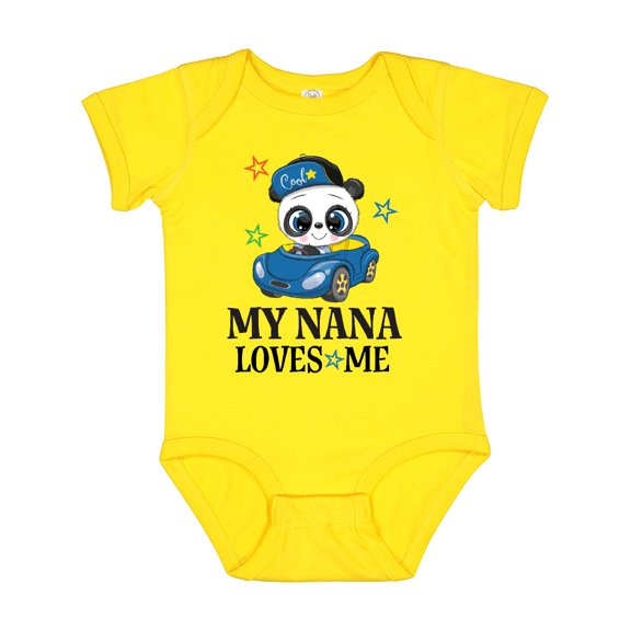 Inktastic My Nana Loves Me Grandson Panda Boys Baby Bodysuit