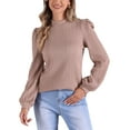 thumbnail image 2 of INSPIRE CHIC Long Sleeve Tunic Tops for Women's Mock Neck Puff Sleeve Casual Blouse, 2 of 5