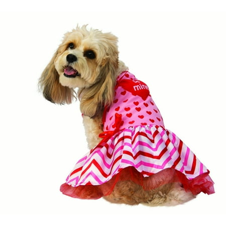 Valentines Day Female Pet Pink Red Festive Holiday Costume Dress-XL