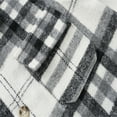 thumbnail image 6 of Eltusu Toddler Boys Button-Down Shirts, Lapel Collar Thermal Plaid Soft Long Sleeve Shirts Gray Size 2-3 T, 6 of 8