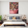 thumbnail image 4 of Mudket Framed Leopard in Pink Bathtub Canvas Wall Art, Floral Cheetah Print Bathroom Wall Decor, Cute Trendy Art Ready to Hang - 12"L x 8"W, 4 of 10