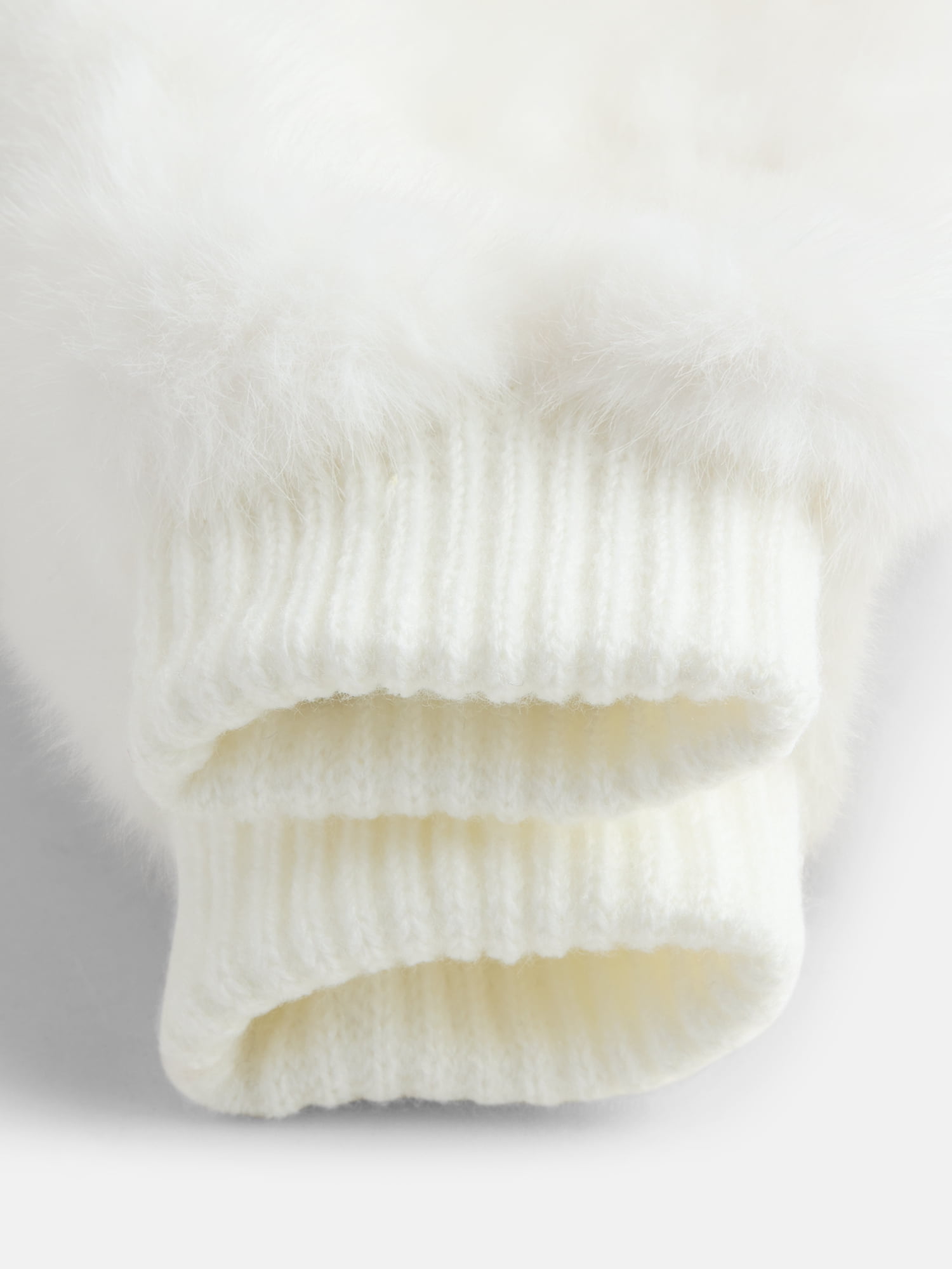 MNYC Women's Faux Fur Gloves, Ivory