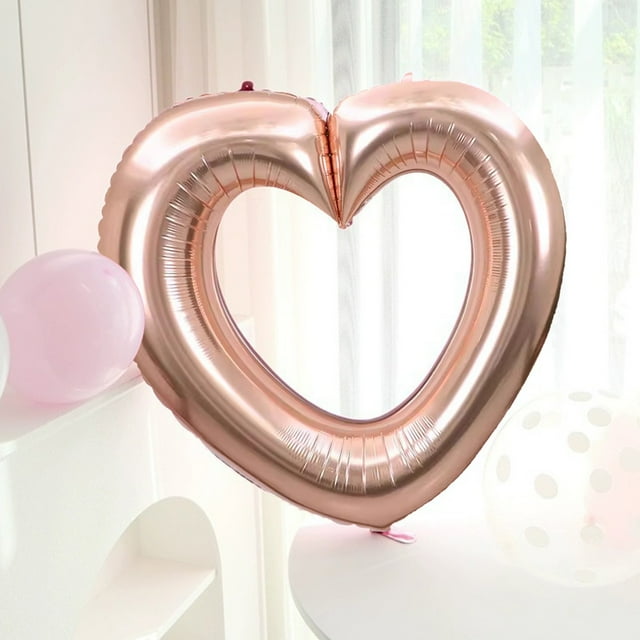 LSLJS 33 Inch Large Hollow Love Balloons Valentine's Day Birthday Party Decoration Shooting Props Bright Surfaces Can Be Connected In Series, Valentine's Day Decorations