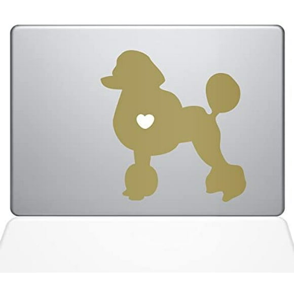 The Decal Guru I Love My Poodle Decal Vinyl Sticker, 11" MacBook Air, Gold (1474-MAC-11A-G)