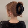 thumbnail image 1 of Pinza de pelo grande de felpa para mujer, para otoño e invierno, con lazo, con forma de tiburón, para tocado, 1 of 6