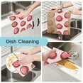 thumbnail image 2 of 6 Pieces of Kitchen Towels 11x11Inch Kitchen Dish Cloths Kitchen Dish Towels Reuseable Cleaning Cloths Pink Strawberry Cookies, 2 of 9