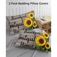 thumbnail image 3 of Farm Sunflower Pillow Covers King Size 2 Pack, Positive Floral Vintage Brown Wooden Soft Bed Throw Pillowcases Breathable Cooling Long Lumbar Body Pillow Sham Cover for Bed Sofa 20''x36'', 3 of 7