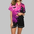 thumbnail image 2 of Rbaofujie Robe pour Femmes Halloween Décontractée Col Rabattu Manches Courtes Blouse Mode Short Ensemble Pyjama Automne, 2 of 5