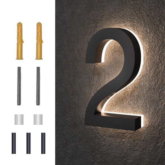 Números de Casa MIDIT LED Iluminados Acero Inoxidable Acrílico Transparente
