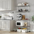 thumbnail image 2 of 5-Tier Storage Shelf, 68.9" Heavy Duty Metal Shelving Unit with Adjustable Metal Steel Wire with Casters for Restaurant Garage Pantry Kitchen Rack, 2 of 7
