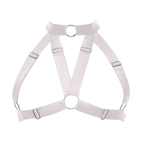 GDREDA Stretch Lace Male Underwear Men Adjustable Buckle Body Chest Garter Belt Nightclub Sexy Punk Chest Belt Clubwear White,One Size