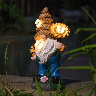 Evergreen 24 in. H Bumble Bee Gnome Garden Statuary 84G3393 - The Home Depot