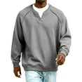 thumbnail image 6 of Qwertyu Men's Waffle Long Sleeve Shirts V-Neck Thermal Undershirt Base Layer Tops Winter Knit Pullover Sweaters Light Gray XL, 6 of 7