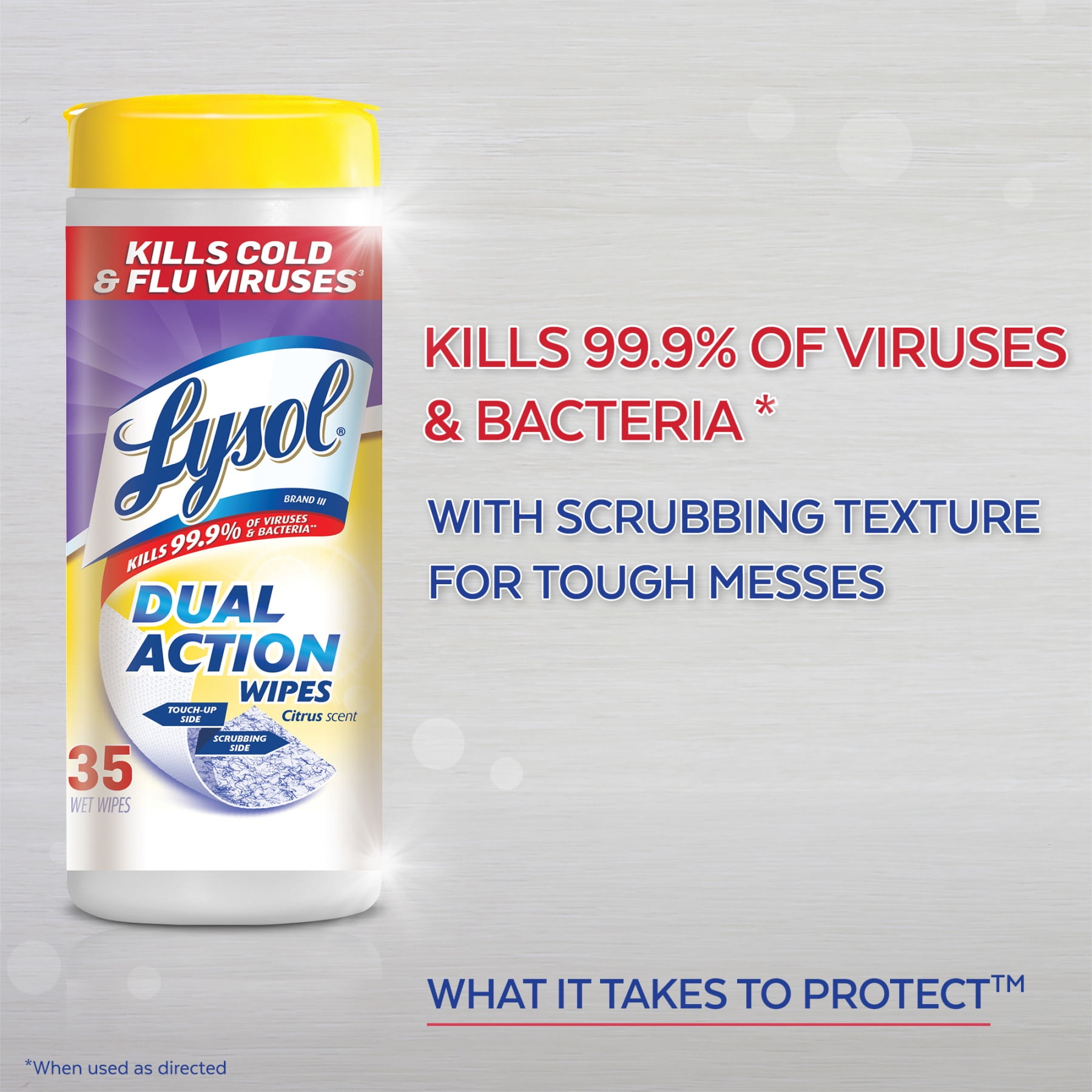 Lysol Dual Action Disinfecting Wipes, Citrus 150ct (2X80ct), Tested & Proven to Kill COVID-19 Virus, Packaging May Vary