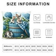 thumbnail image 5 of JEUXUS Cute Bunny Blue Flowers Picture Short Plush Pillowcase for Home Decor White, 5 of 5