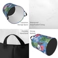 thumbnail image 6 of LNWH Laundry Basket, Vintage Floral Fruit Doodle Art Pattern Foldable Laundry Hamper with Handles Waterproof, Medium Size, 6 of 8