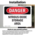 thumbnail image 3 of (2 Pack) Nitrous Oxide Storage Area OSHA Danger Sign 7 Inch X 5 Inch Vinyl Label Decal Sticker Weather Resistant, UV Protected for Workplace, Business, and Construction Site, Made in, 3 of 7