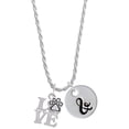 thumbnail image 1 of Delight Jewelry Silvertone Love with Paw Silvertone Script Initial Disc - & - Charm Necklace, 20"+3", 1 of 4